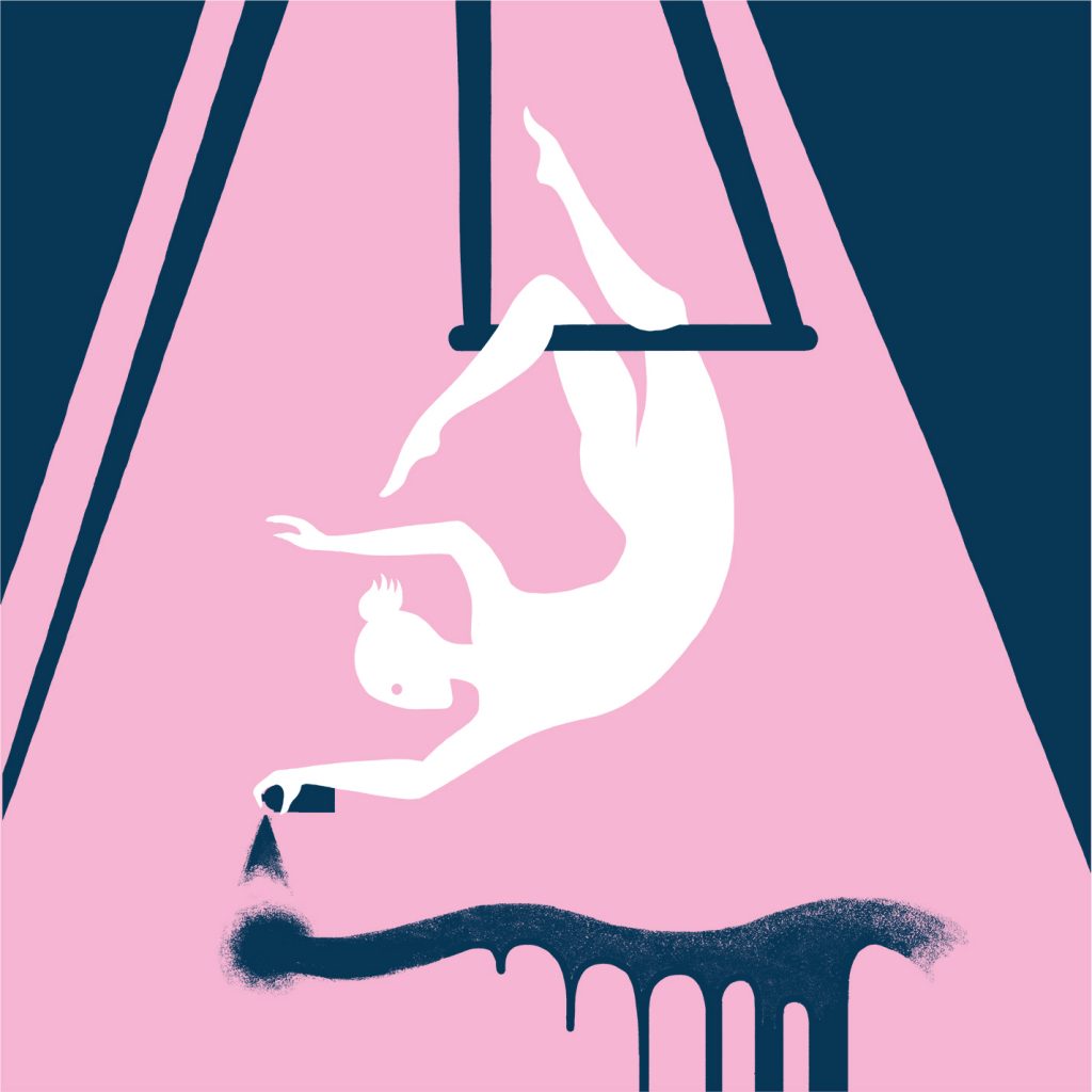 Cluster ICC: arti performative e visive (persona appesa a un trapezio)
